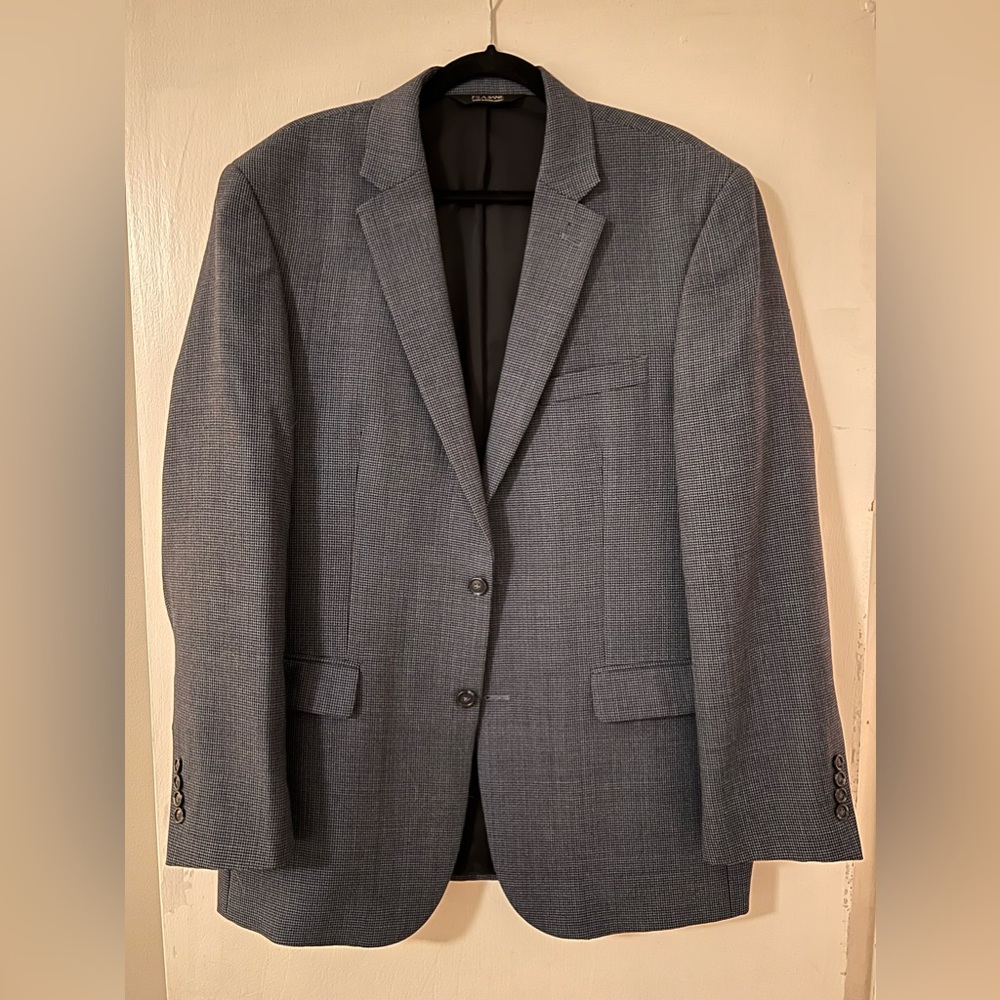 42L Blazer / Sport Jacket Jos A Bank Houndstooth Blue